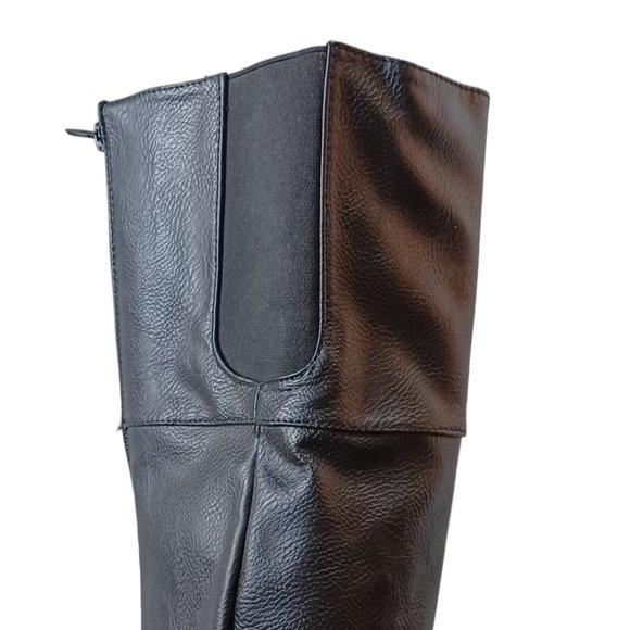 Over the Knee Lace-up Black Riding Boots, NEW size 6.5 - Picture 3 of 5